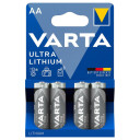 Litija baterijas 'Ultra Lithium', AA izmērs, 4 gab., R322155, VARTA