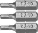 SCREWDRIVER BITS 1/4 25MM HEX H3 3 PCS 65501 STHOR