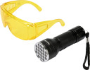 UV FLASHLIGHT 21 LED AND GLASSES SET 82756 VOREL