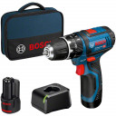 Cordless drill  GSB 12V-15, 2x2.0Ah, GAL 12V-20 06019B690H BOSCH